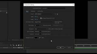 Whats the right composition settings in Adobe After Effects