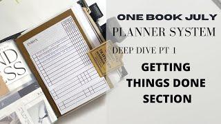 getting things done planner section | one book July | Planner Systems