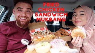 EXTRA CRUNCHY FRIED CHICKEN SANDWICH MUKBANG | CHICKEN TENDERS, MAC N CHEESE, COLESLAW, FRIEDCHICKEN