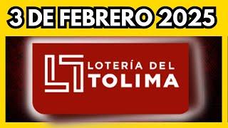 Resultado LOTERIA DEL TOLIMA del lunes 3 de febrero de 2025  (ULTIMO SORTEO)