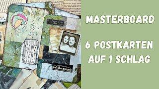 Masterboard: 6 Postkarten auf 1 Streich