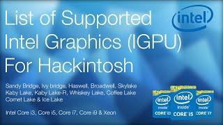 List of Supported Intel Graphics (IGPU) | Hackintosh | Catalina | Mojave | High Sierra | Sierra