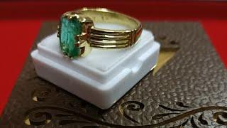 Handmade “EMERALD”5 Carat Men's Gold Ring || Fashionable Emerald Finger Ring Designs 2019