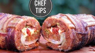 Smoked Fatty Recipe - Bacon Wrapped Meatloaf Recipe - Chef Tips