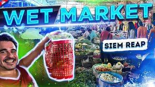 Living in Cambodia as a Foreigner. One of the Best Wet Markets in Siem Reap Cambodia Vlog 2024.