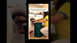 wife v/s husbandweekend cleaning routine satya ghatna️#shorts #viral #couple