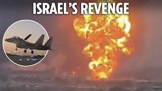 Huge fireball as Israel blitzes Houthi rebels in revenge for ballistic missile attack