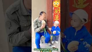 Grandpa, it was great fun eating onion  and bread  |