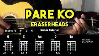 Pare Ko - Eraserheads | Easy Guitar Chords Tutorial For Beginners (CHORDS & LYRICS) #guitarlessons