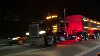 Very Loud Peterbilt Dump Trailer Turbo Spooling Sound!