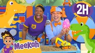 Dinosaur Egg Hunt with Blippi and Meekah: Counting to 10! | 2 HR OF MEEKAH! | Educational Videos