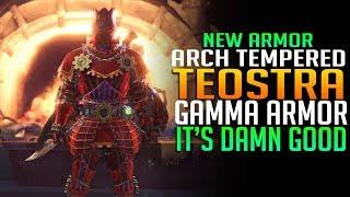  NEW ARMOR! Arch Tempered Teostra Gamma Armor Review - Monster Hunter World DLC