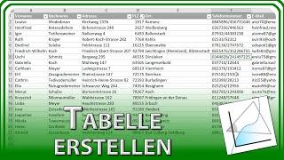 TABELLE erstellen (Sortierung, Überschriften, Tabel) - Excel Grundlagen Tutorial & Anleitung