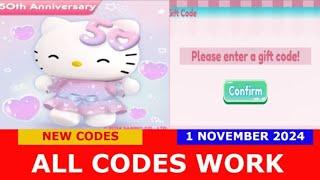 *ALL CODES* [50th Anniversary] My Hello Kitty Cafe (Tycoon) ROBLOX | NEW CODES | NOVEMBER 1, 2024