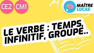 Généralités sur le verbe : temps, groupe, infinitif, conjugaison - Français CE2 - CM1 - Cycle 2 et 3