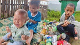 Orphan boy wandered around looking for plastic bottles to sell to buy milk for his younger brother