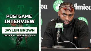 Jaylen Brown Still Feels DISRESPECTED Not Making All-Defense | Celtics vs. 76ers Preseason