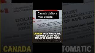 Canada Visitor Visa Update: No More Multiple-Entry Visas! #canadaimmigration2024 #shortvideo