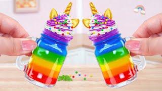 Tasty Unicorn Jello  Yummy Miniature Rainbow Jelly Decorating | Mini Cakes Making