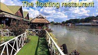 Eating lunch at Tha Ngon, a popular floating restaurant in Laos