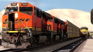 BNSF/UP Trains Around Mojave Yard ( Trainz 2022 )