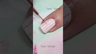 Easy White and Pink Grid Nail Art Quick Tutorial #shorts