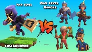 Headhunter vs Ice king, Miner Queen, Pirate Warden and Party champion - Clash of Clans