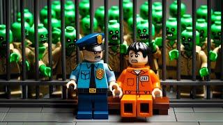 Danger behind bars: Escape zombies attack from prison - Lego Zombie Outbreak