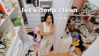 deep cleaning my WALK IN CLOSET til it's spotless! (day 2 of becoming a clean girl)