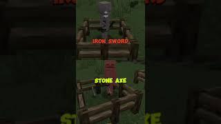 iron sword vs stone axe - with one is stronger? | #minecraft #viral #shorts #short #shortvideo