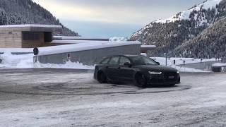 Audi RS6 Avant Drifting in the Snow in Lichtenstein