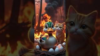 The Cat Who Saved a Life #shortsfeed #ytshorts #shortsvideo #shorts #cat #duck #rescue #ai #cartoon