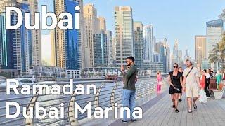 Dubai [4K] Ramadan Dubai Marina Walking Tour 