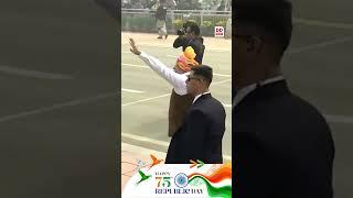 PM Modi greets the people who arrived at Kartavya Path to watch #RepublicDay