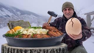 Cooking a Giant Ramen Bowl with an Ostrich Egg!