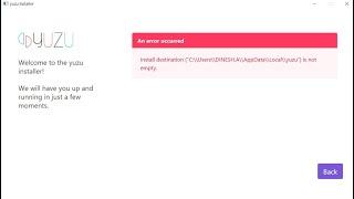 Fix Yuzu Emulator Install Destination ("") Is Not Empty Error .