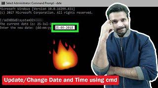 How to change/update Time and Date using Command Prompt?  | Time setting using cmd 