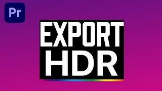 How To Export iPhone HDR Video In Premiere Pro