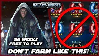 This is NOT the Ideal Farming Path!  Week 28 Free to Play Lord Vader Farming in SWGOH