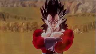 Dragon Ball Xenoverse (PS3) - Super Saiyan 4 Vegeta Vs Super Saiyan God Goku 【60FPS 720P】