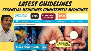 Essential Medicines and Counterfeit Medicines - Dr Karthikeyan Community Medicine lecture spm psm