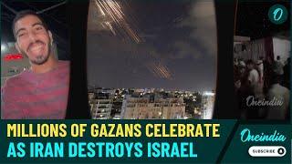 VIDEO| Gazans Celebrate As 200+ Iran’s Ballistic Missiles Pound Israel, Multiple Injured in Blitz