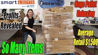 I unbox this Huge Pallet - Inmar Smartlots.com Pallet Unboxing - Reselling - I give profit Numbers!