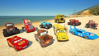 Challenge Crazy Cars McQueen and Friends Truck Mack Miss Fritter Tow Truck Mater The King COLOSSUS