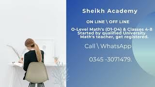 Math's O-Level Classes | Sheikh Academy