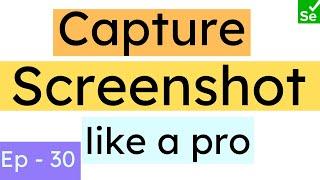 How to take a Screenshot in Selenium | Selenium Ninja