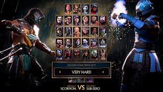 Scorpion vs. Sub-Zero (Very Hard Mode) Local Match | Mortal Kombat 11: Ultimate
