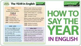 How to say the YEAR in English