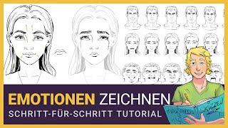 Mimik und Gesichtszüge zeichnen: Trauer Schritt-für-Schritt-Anleitung für Manga und Portrait