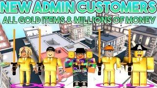 [Roblox] Cash Grab Simulator: NEW ADMIN CUSTOMER (ALL gold items & MILLIONS OF MONEY)